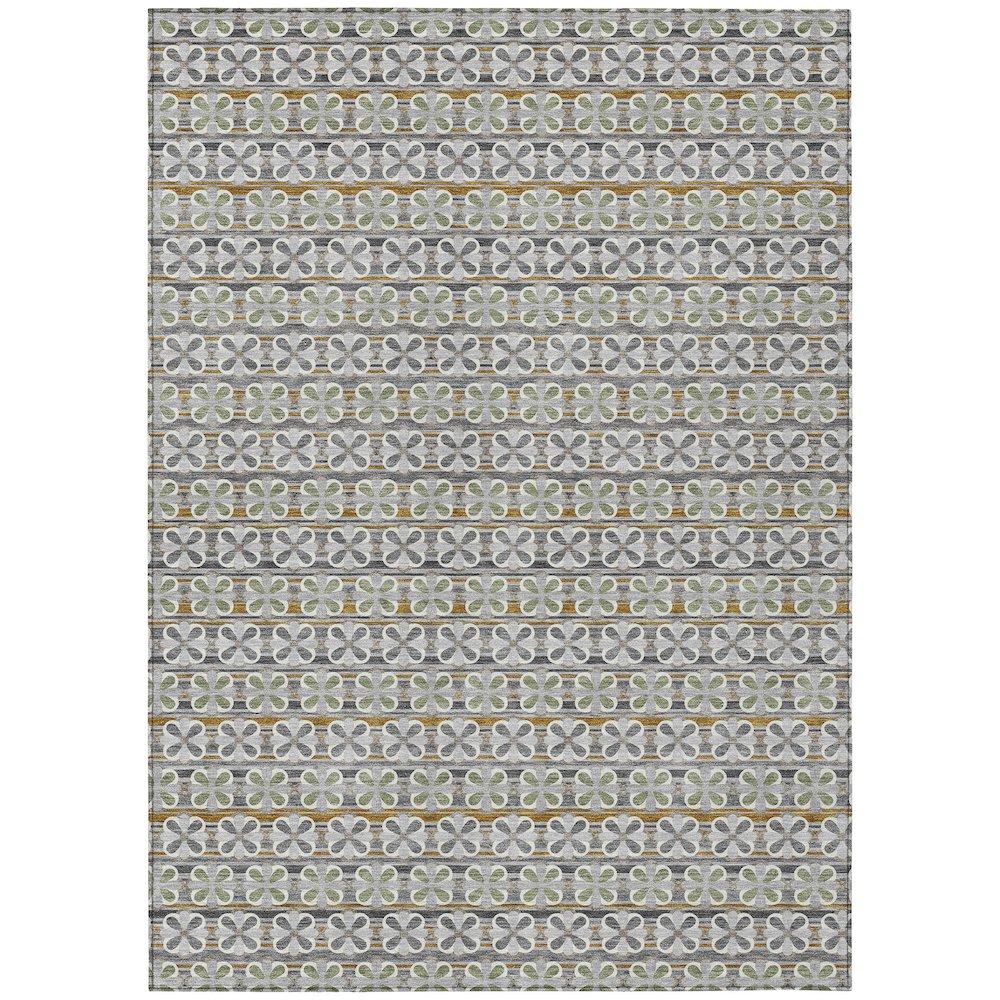 Machine Washable Indoor/Outdoor Chantille ACN2695 Gray 10' x 14' Rug. Picture 1