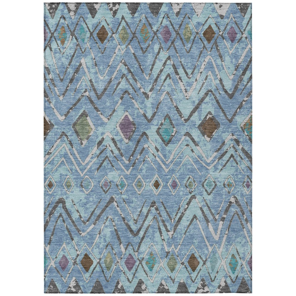Machine Washable Indoor/Outdoor Chantille ACN2702 Blue 10' x 14' Rug. Picture 1
