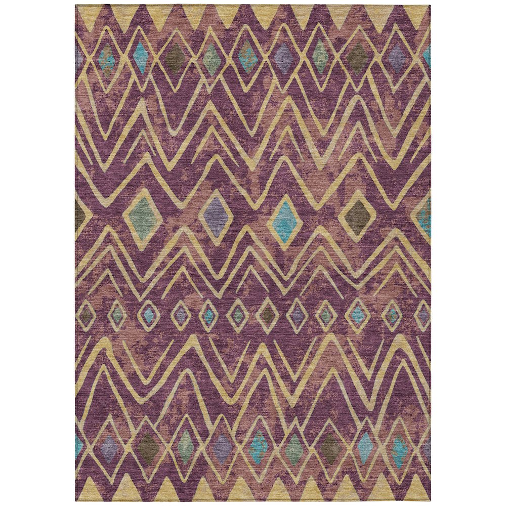 Machine Washable Indoor/Outdoor Chantille ACN2702 Purple 10' x 14' Rug. Picture 1