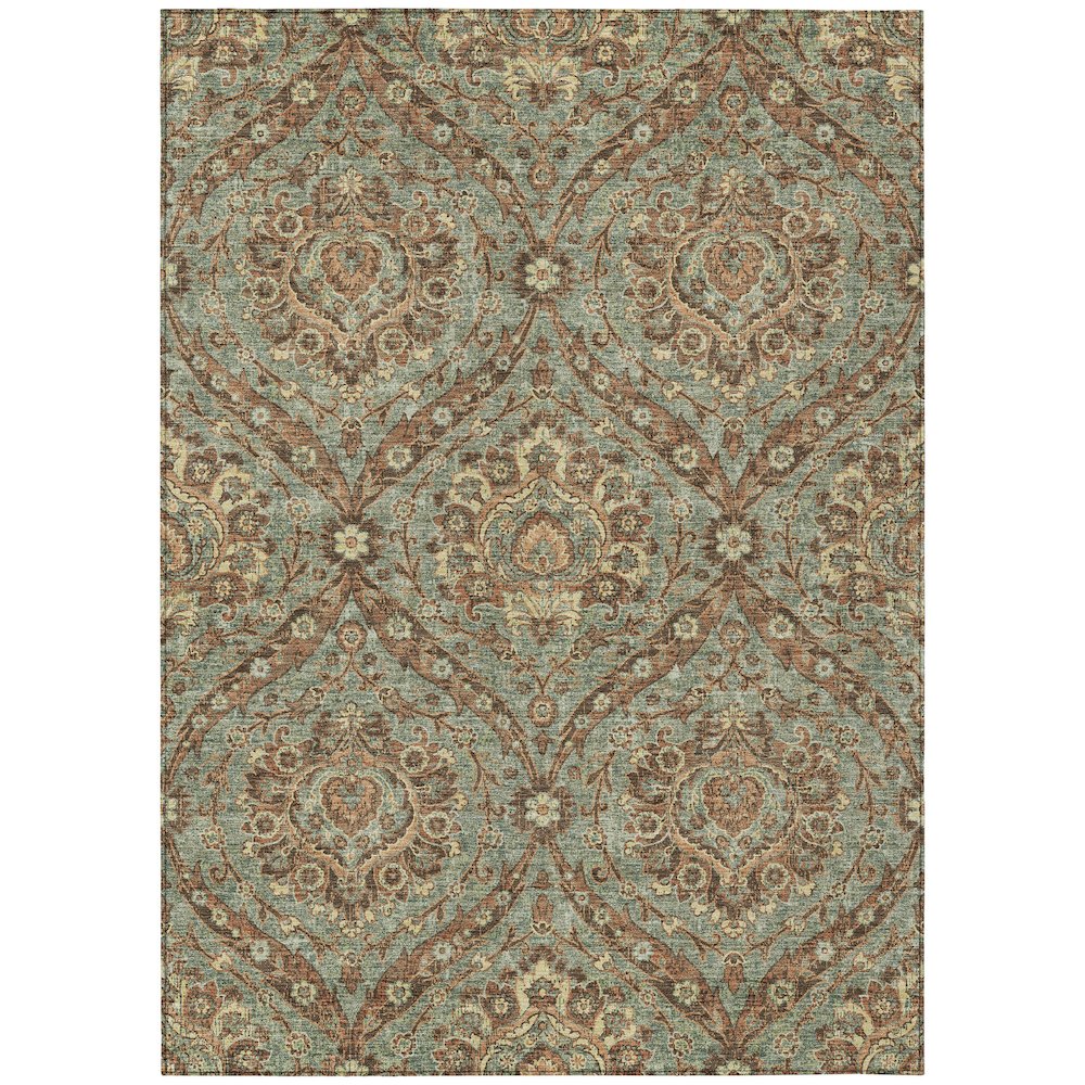 Machine Washable Indoor/Outdoor Chantille ACN2703 Green 10' x 14' Rug. Picture 1