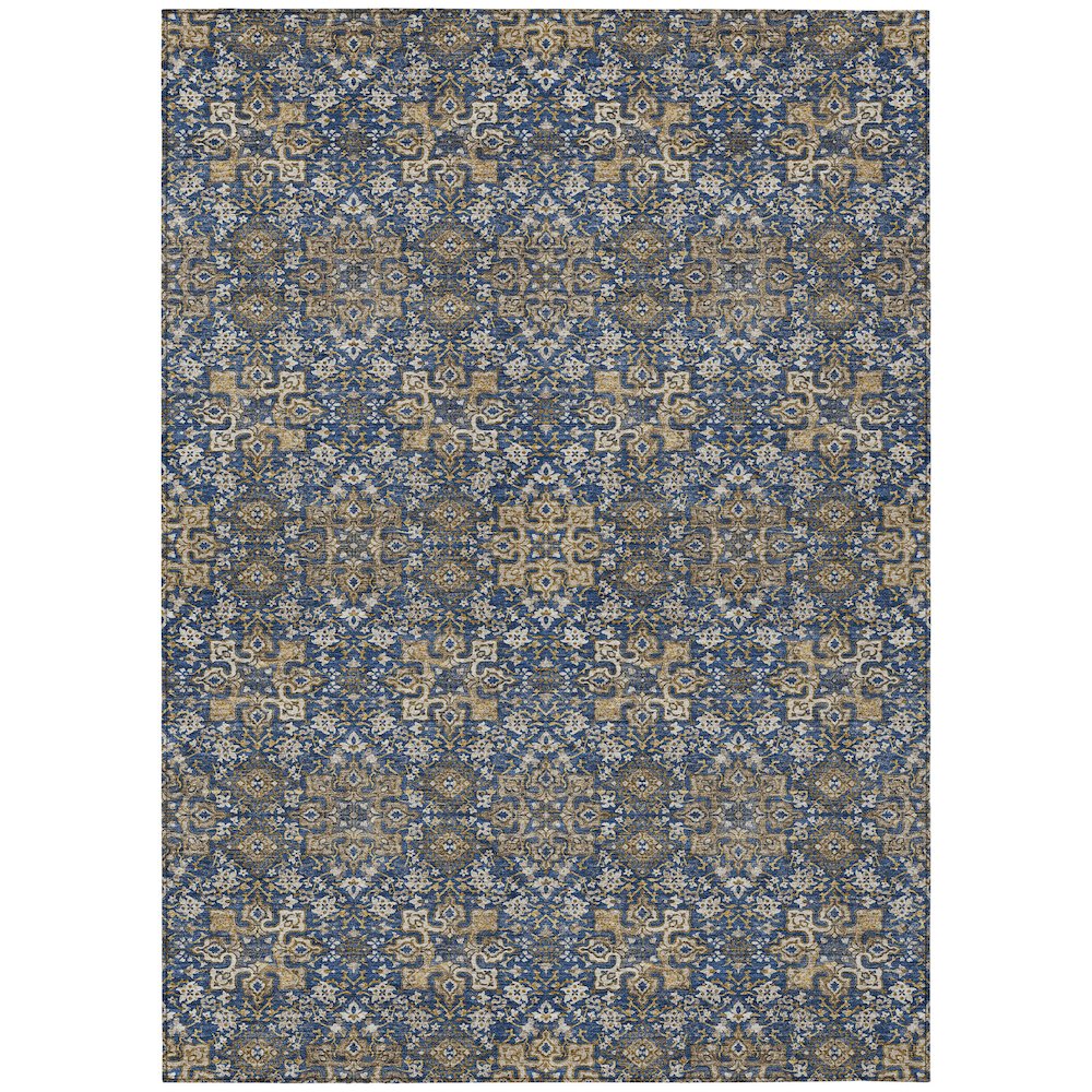 Machine Washable Indoor/Outdoor Chantille ACN2705 Blue 10' x 14' Rug. Picture 1