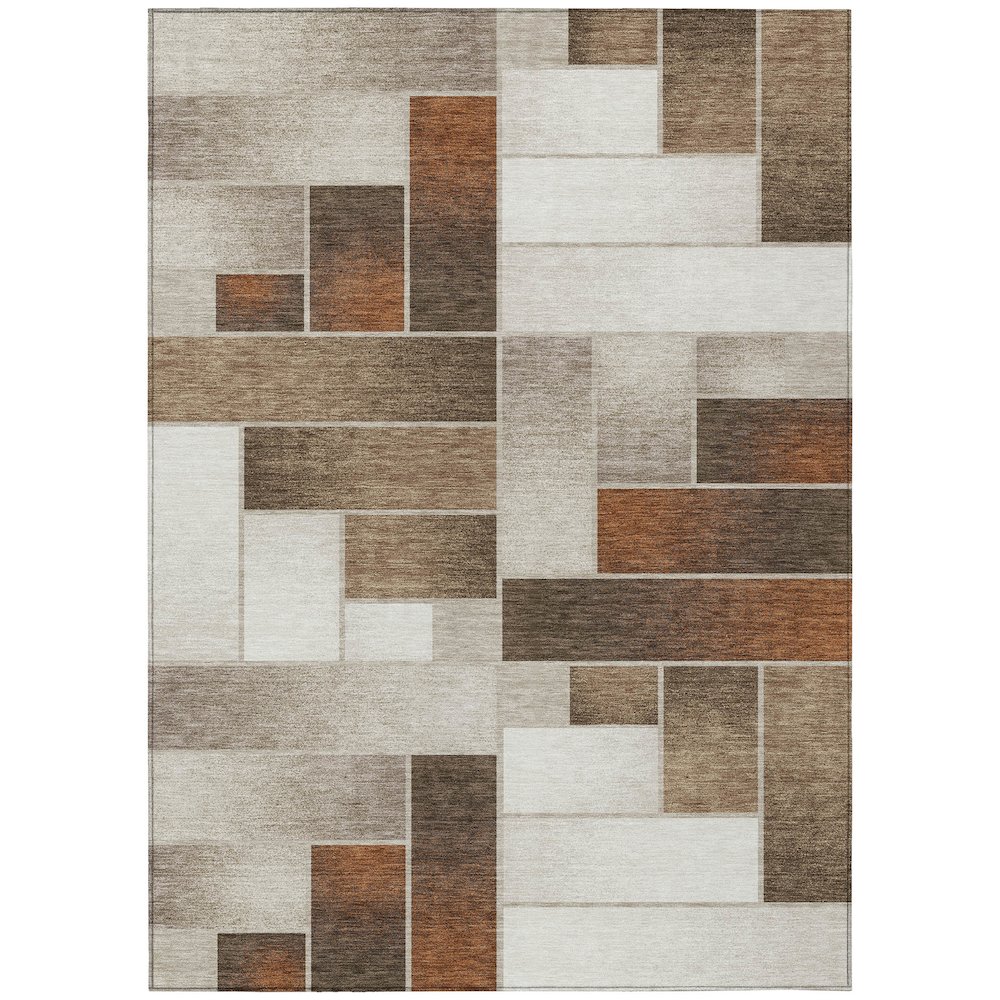 Machine Washable Indoor/Outdoor Chantille ACN2709 Brown 10' x 14' Rug. Picture 1