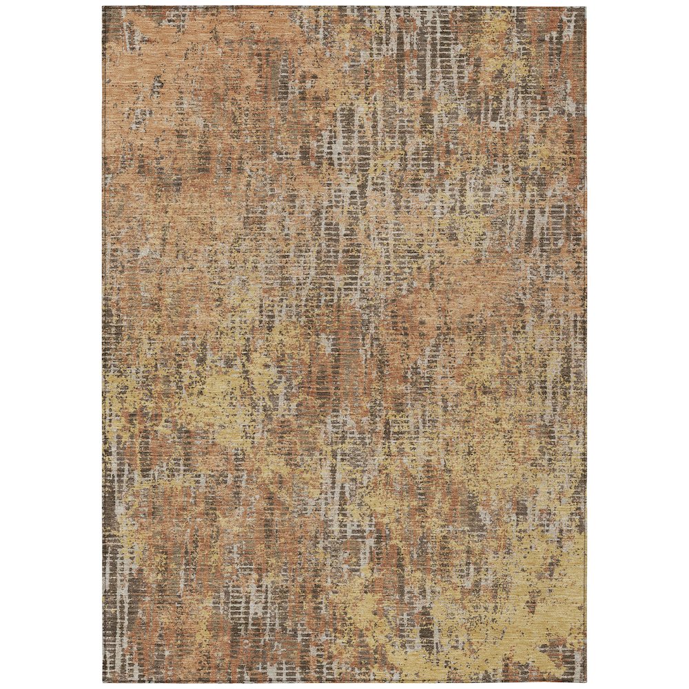 Machine Washable Indoor/Outdoor Chantille ACN2710 Orange 10' x 14' Rug. Picture 1