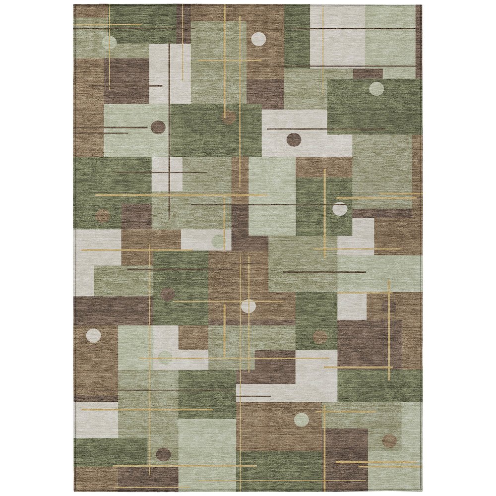 Machine Washable Indoor/Outdoor Chantille ACN2716 Green 10' x 14' Rug. Picture 1