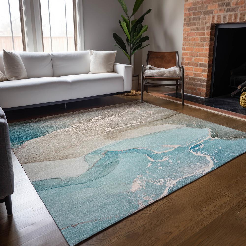 Chantille ACN517 Teal 10' x 14' Rug. Picture 7