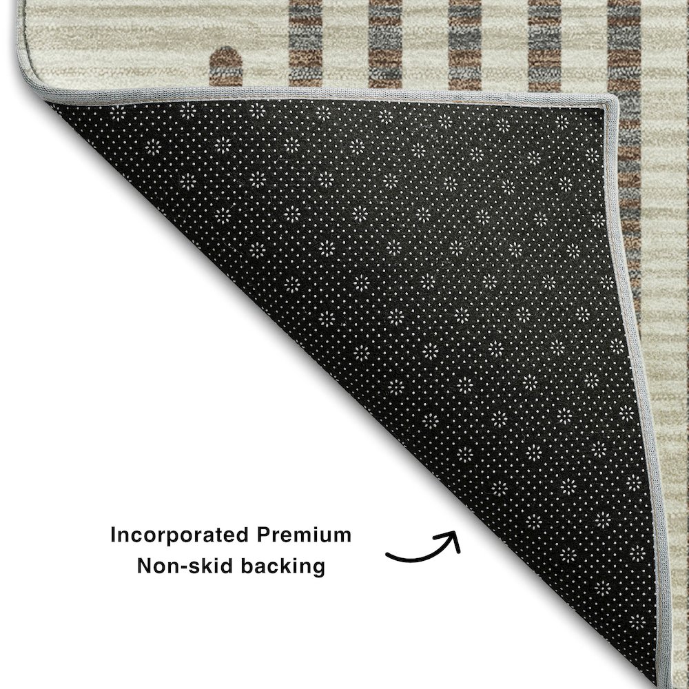 Premium Machine Washable Mayfield AMF1001 Brown 8' x 8' Round Rug. Picture 2