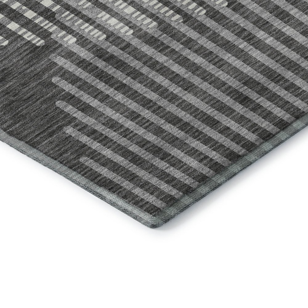 Premium Machine Washable Mayfield AMF1001 Charcoal 8' x 8' Round Rug. Picture 3