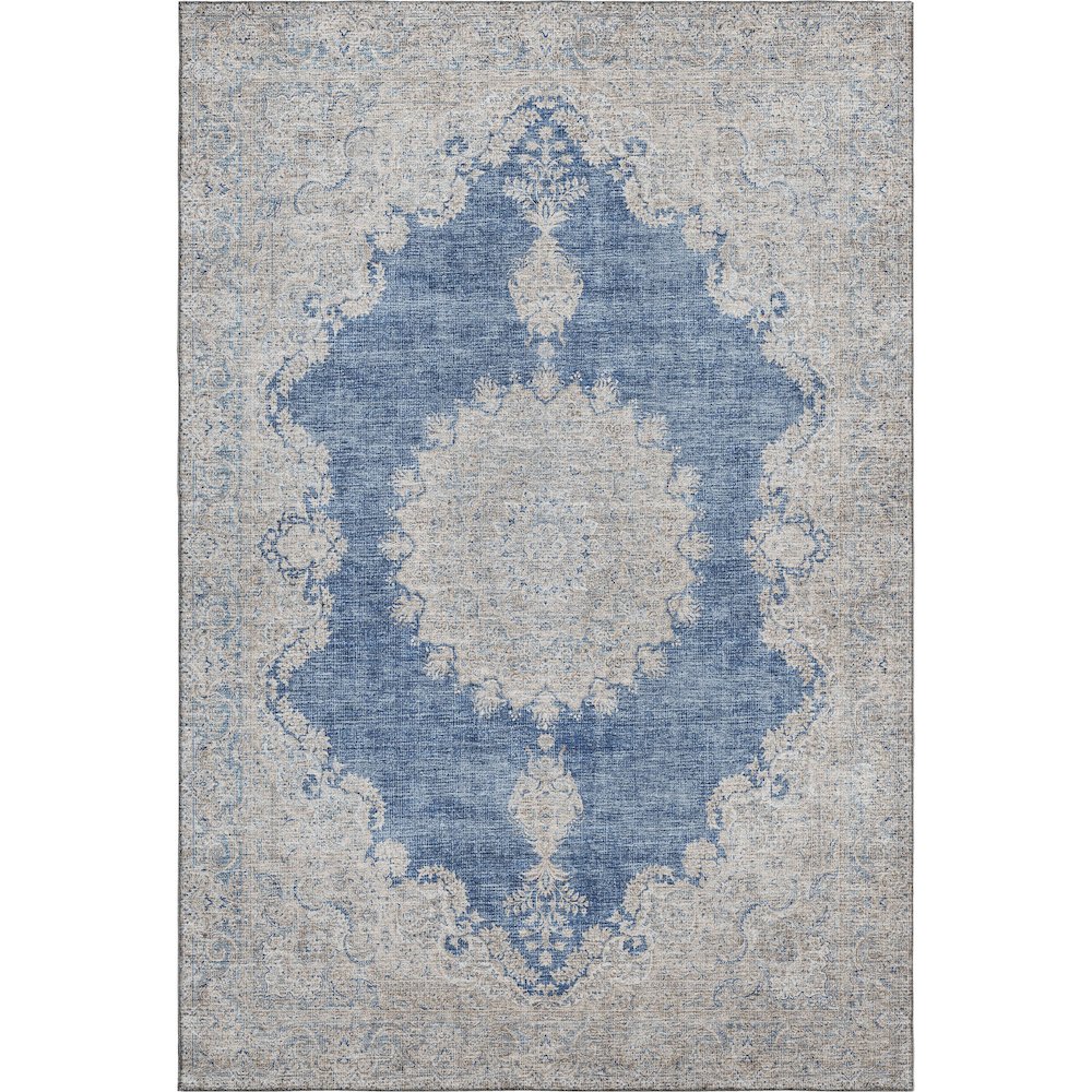 Premium Machine Washable Mayfield AMF1003 Navy 10' x 14' Rug. Picture 1