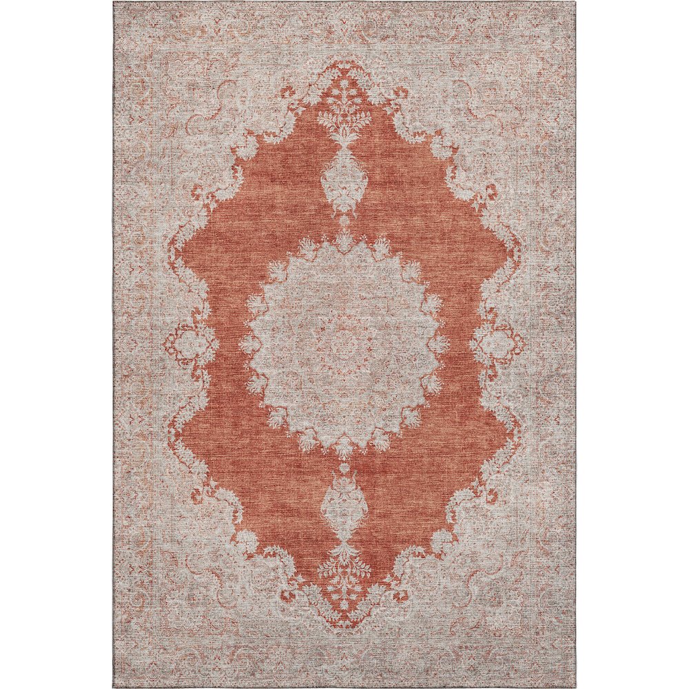 Premium Machine Washable Mayfield AMF1003 Rust 10' x 14' Rug. Picture 1