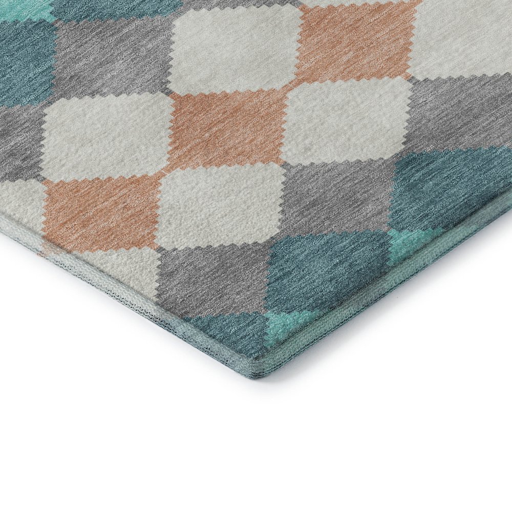 Premium Machine Washable Mayfield AMF1007 Teal 8' x 8' Round Rug. Picture 3