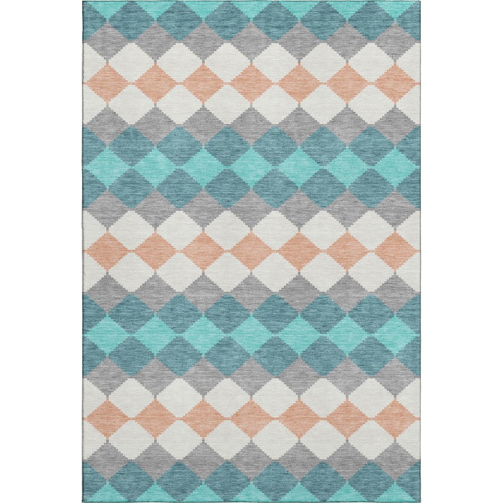 Premium Machine Washable Mayfield AMF1007 Teal 10' x 14' Rug. Picture 1