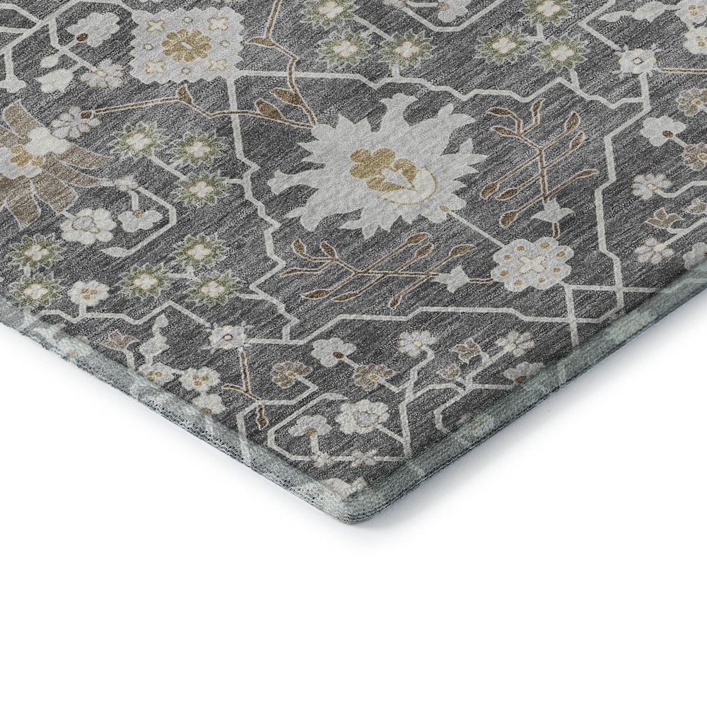 Premium Machine Washable Mayfield AMF1009 Charcoal 8' x 8' Round Rug. Picture 3