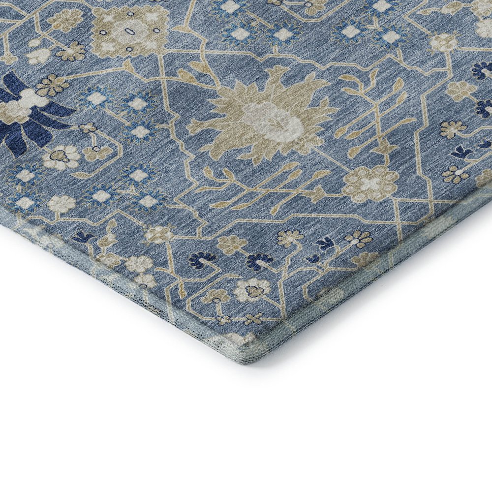 Premium Machine Washable Mayfield AMF1009 Denim 8' x 8' Round Rug. Picture 3