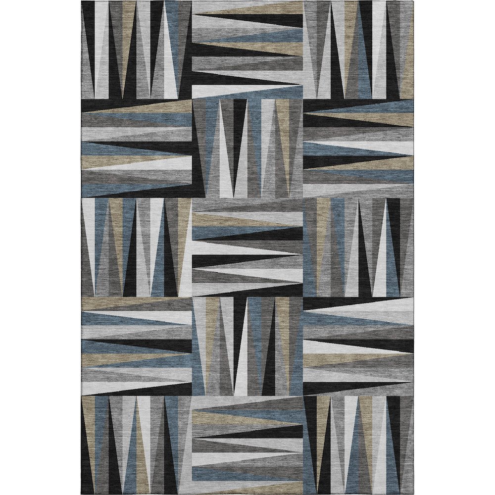 Premium Machine Washable Mayfield AMF1012 Black 10' x 14' Rug. Picture 1