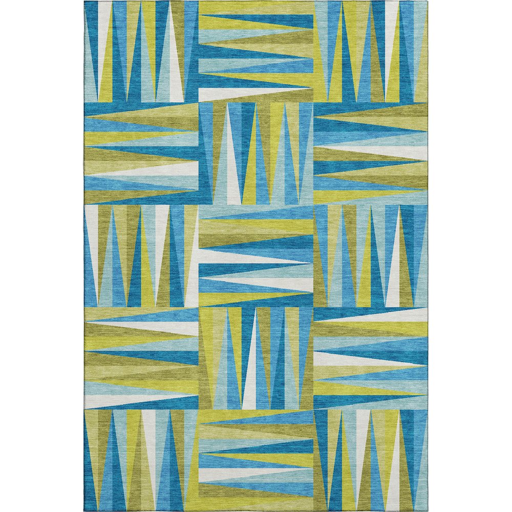 Premium Machine Washable Mayfield AMF1012 Teal 10' x 14' Rug. Picture 1