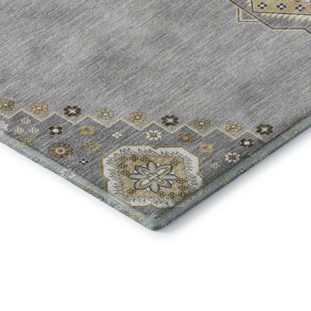 Premium Machine Washable Mayfield AMF1014 Gray 8' x 8' Round Rug. Picture 3