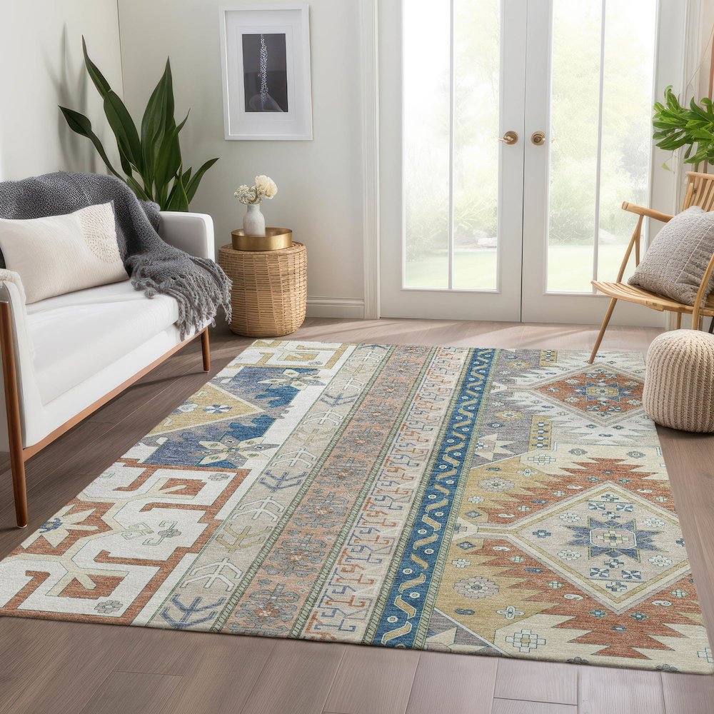 Premium Machine Washable Mayfield AMF1015 Ivory 10' x 14' Rug. Picture 6