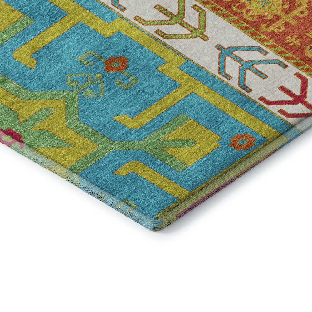 Premium Machine Washable Mayfield AMF1015 Teal 8' x 8' Round Rug. Picture 3