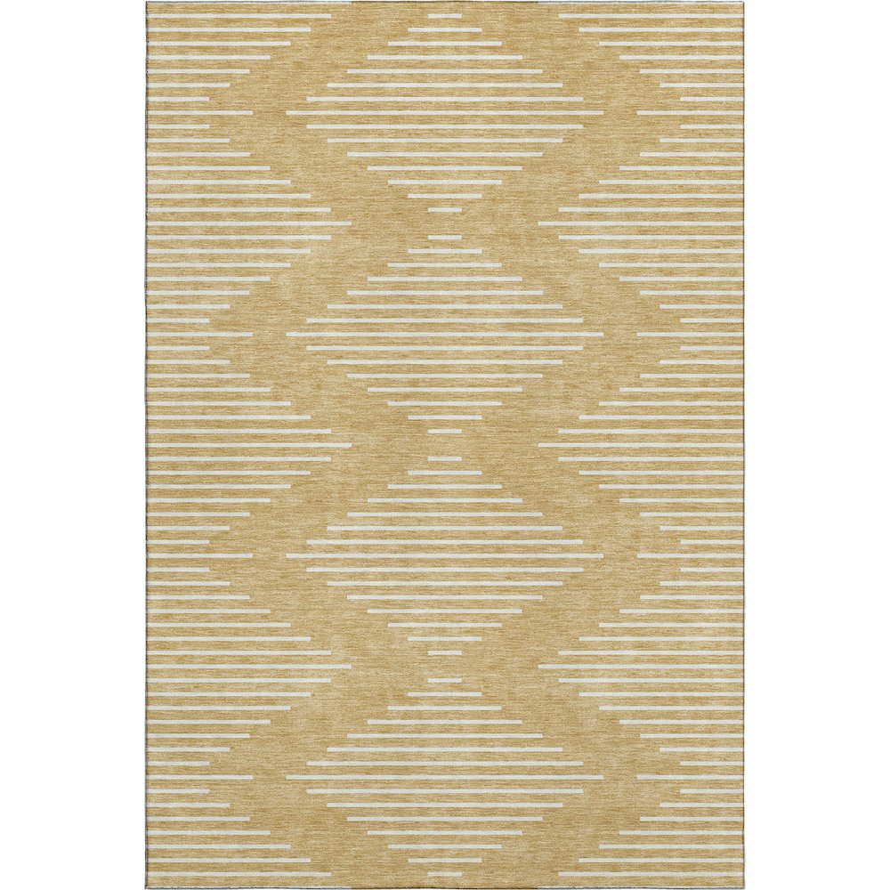 Premium Machine Washable Mayfield AMF1016 Gold 10' x 14' Rug. Picture 1