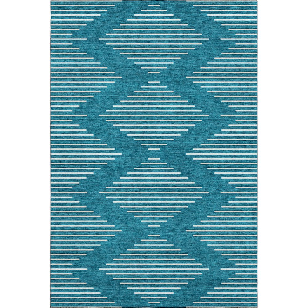 Premium Machine Washable Mayfield AMF1016 Teal 10' x 14' Rug. Picture 1