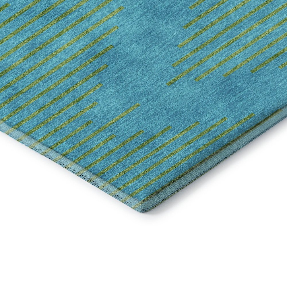 Premium Machine Washable Mayfield AMF1017 Aqua 8' x 8' Round Rug. Picture 3