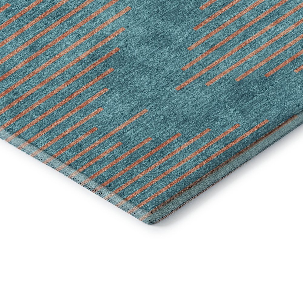 Premium Machine Washable Mayfield AMF1017 Teal 8' x 8' Round Rug. Picture 3