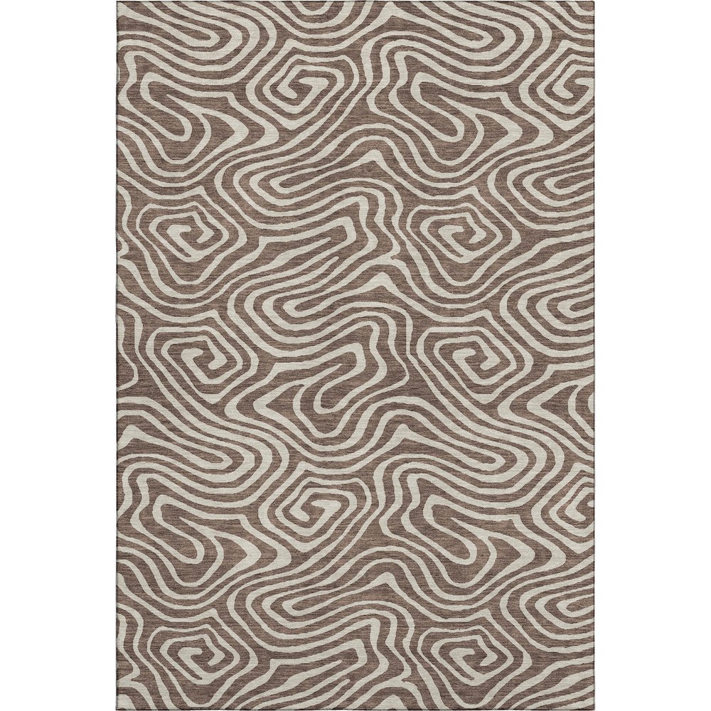 Premium Machine Washable Mayfield AMF1020 Brown 10' x 14' Rug. Picture 1
