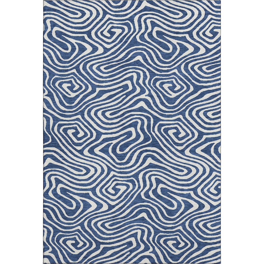 Premium Machine Washable Mayfield AMF1020 Navy 10' x 14' Rug. Picture 1