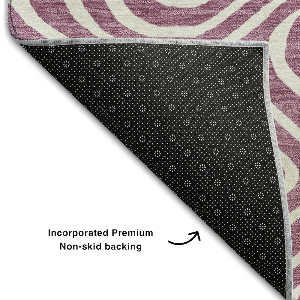 Premium Machine Washable Mayfield AMF1020 Plum 8' x 8' Round Rug. Picture 2