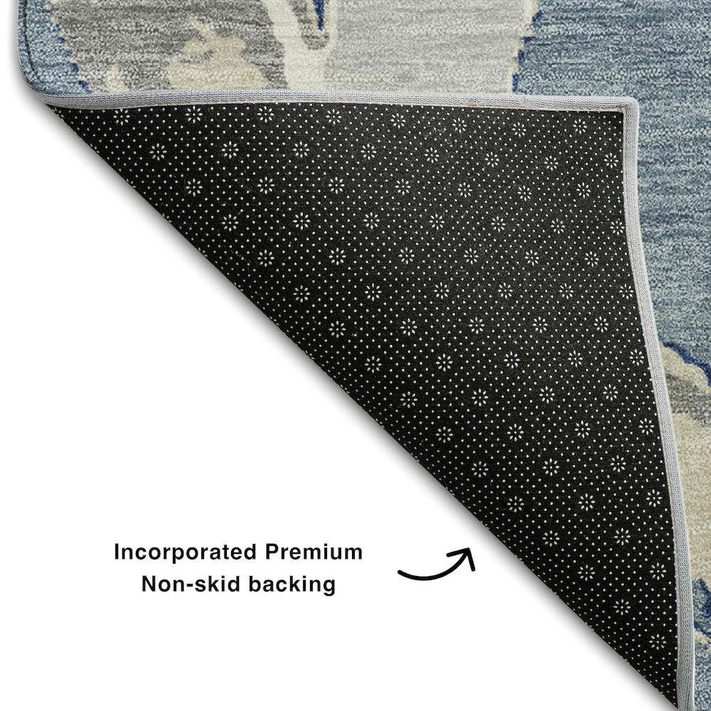 Premium Machine Washable Mayfield AMF1022 Denim 8' x 8' Round Rug. Picture 2
