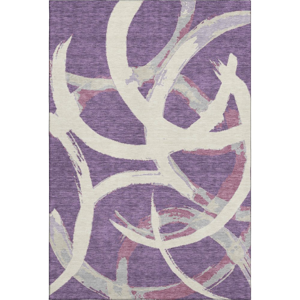 Premium Machine Washable Mayfield AMF1022 Purple 10' x 14' Rug. Picture 1
