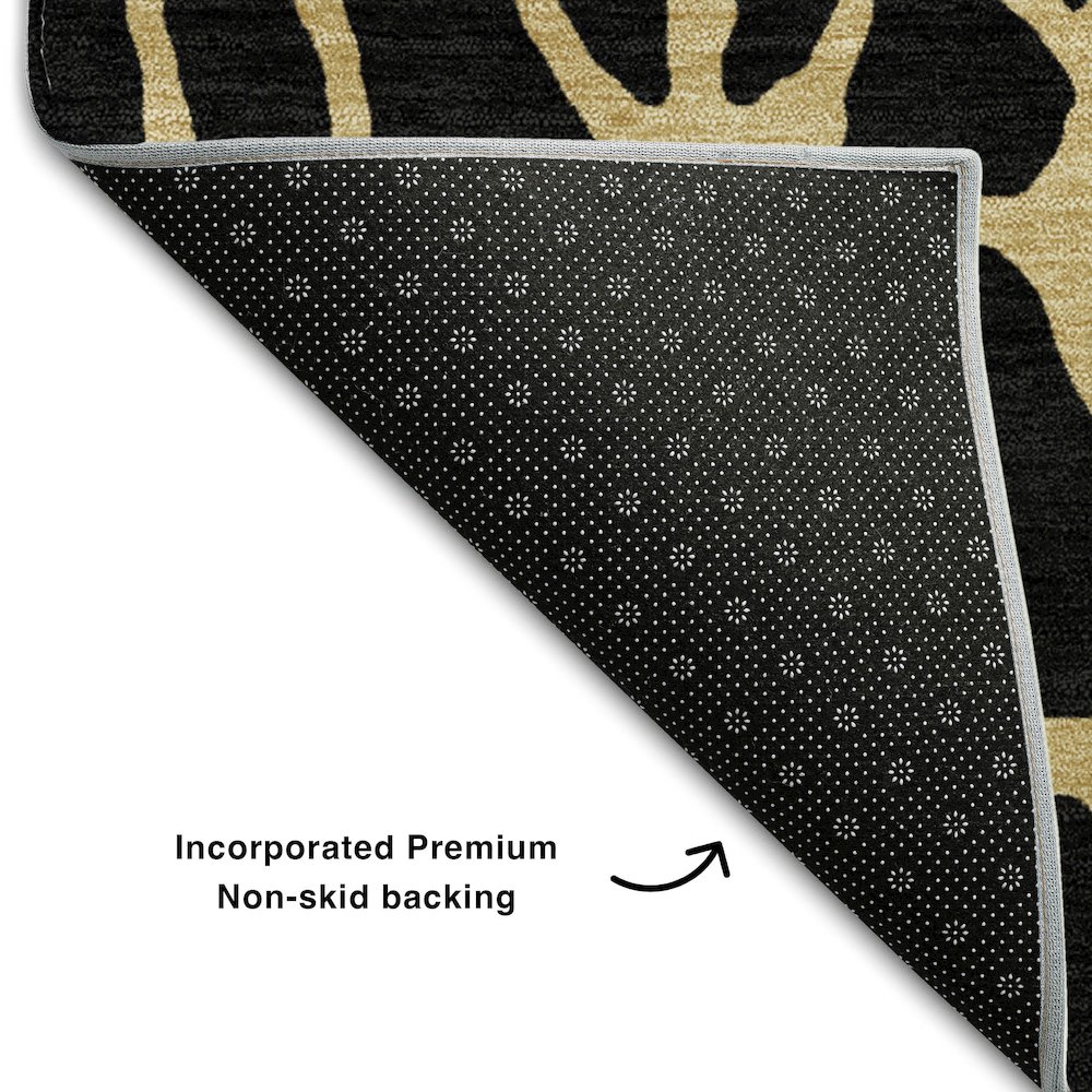 Premium Machine Washable Mayfield AMF1023 Black 8' x 8' Round Rug. Picture 2