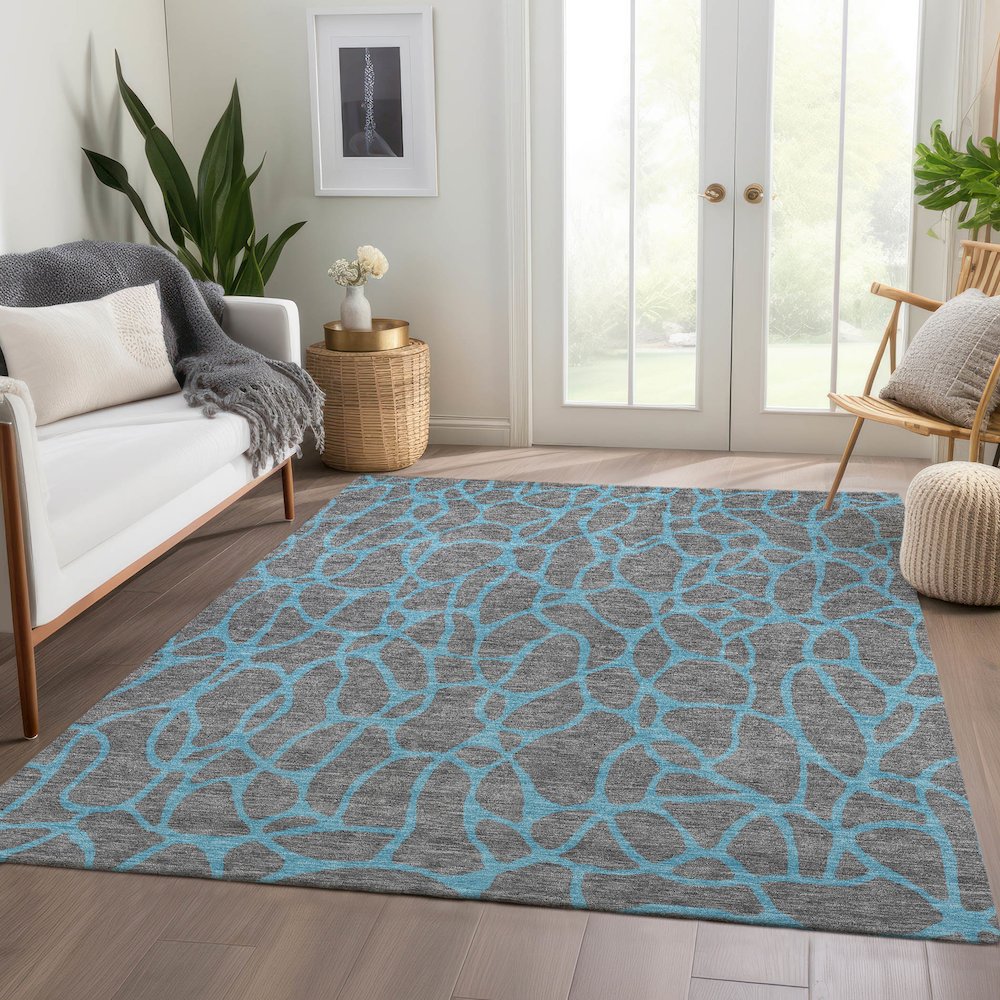 Premium Machine Washable Mayfield AMF1023 Gray 10' x 14' Rug. Picture 6
