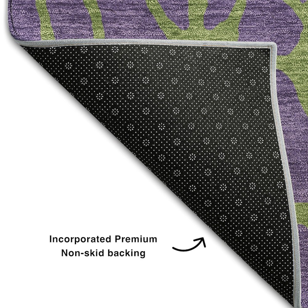 Premium Machine Washable Mayfield AMF1023 Purple 8' x 8' Round Rug. Picture 2