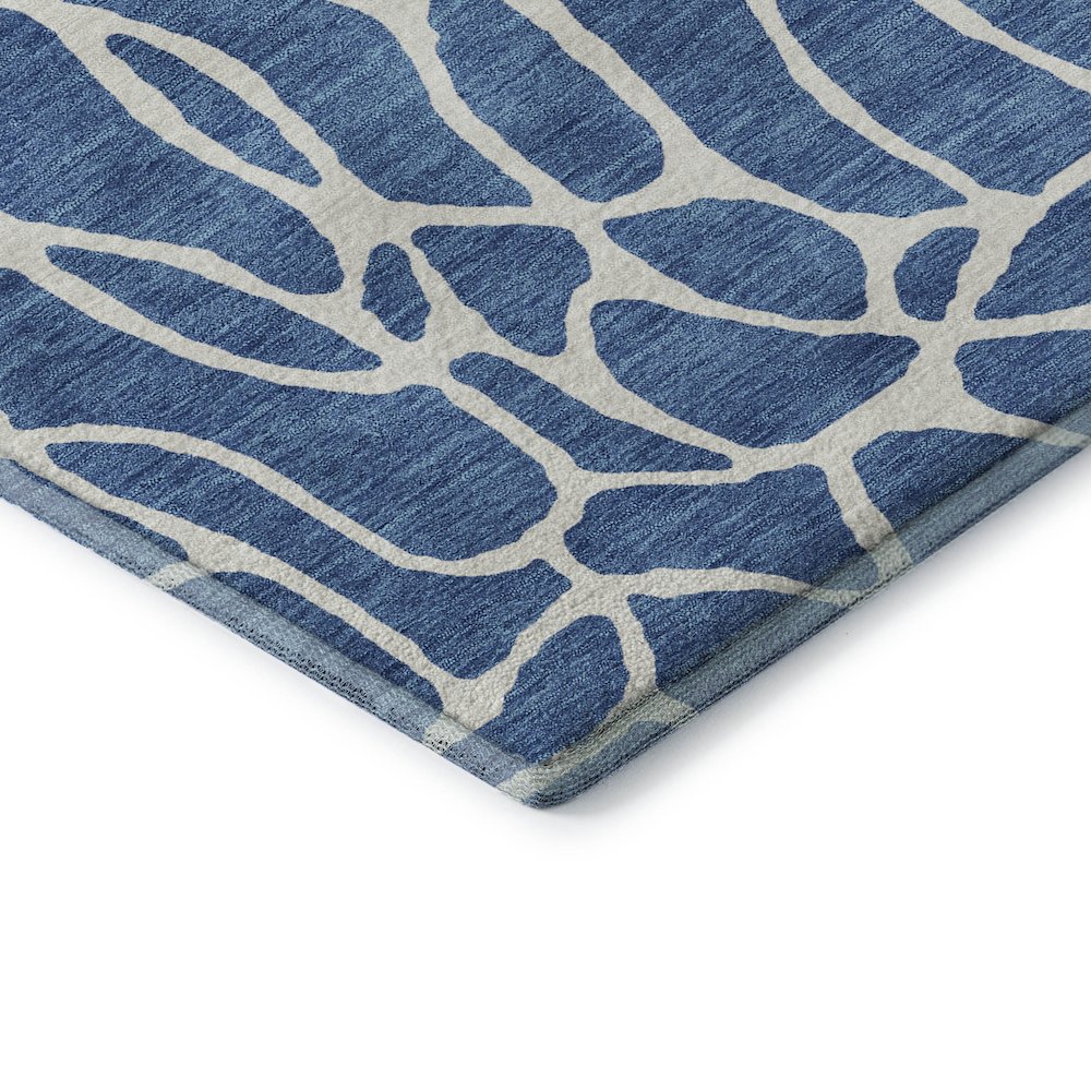 Premium Machine Washable Mayfield AMF1024 Blue 8' x 8' Round Rug. Picture 3