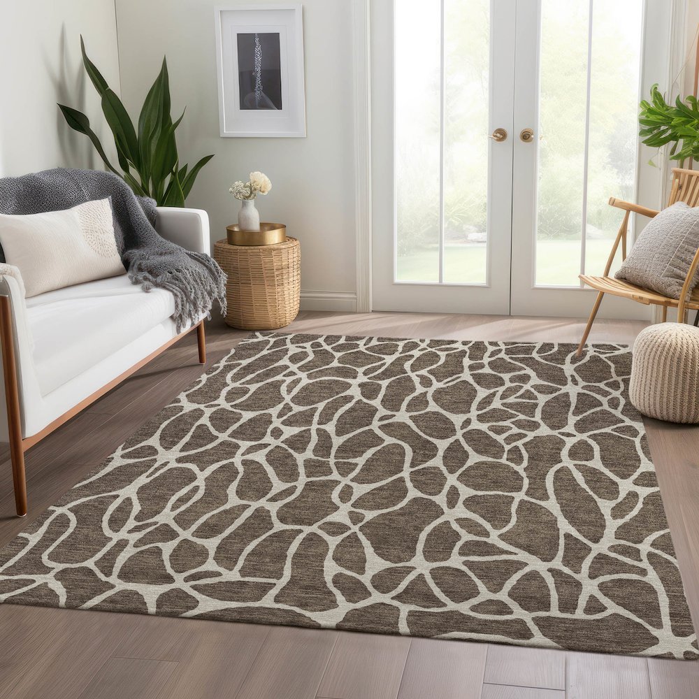 Premium Machine Washable Mayfield AMF1024 Fudge 10' x 14' Rug. Picture 6