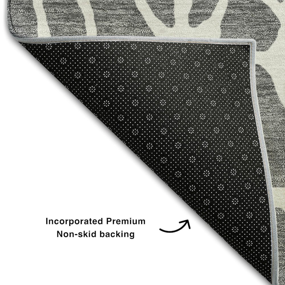 Premium Machine Washable Mayfield AMF1024 Gray 8' x 8' Round Rug. Picture 2