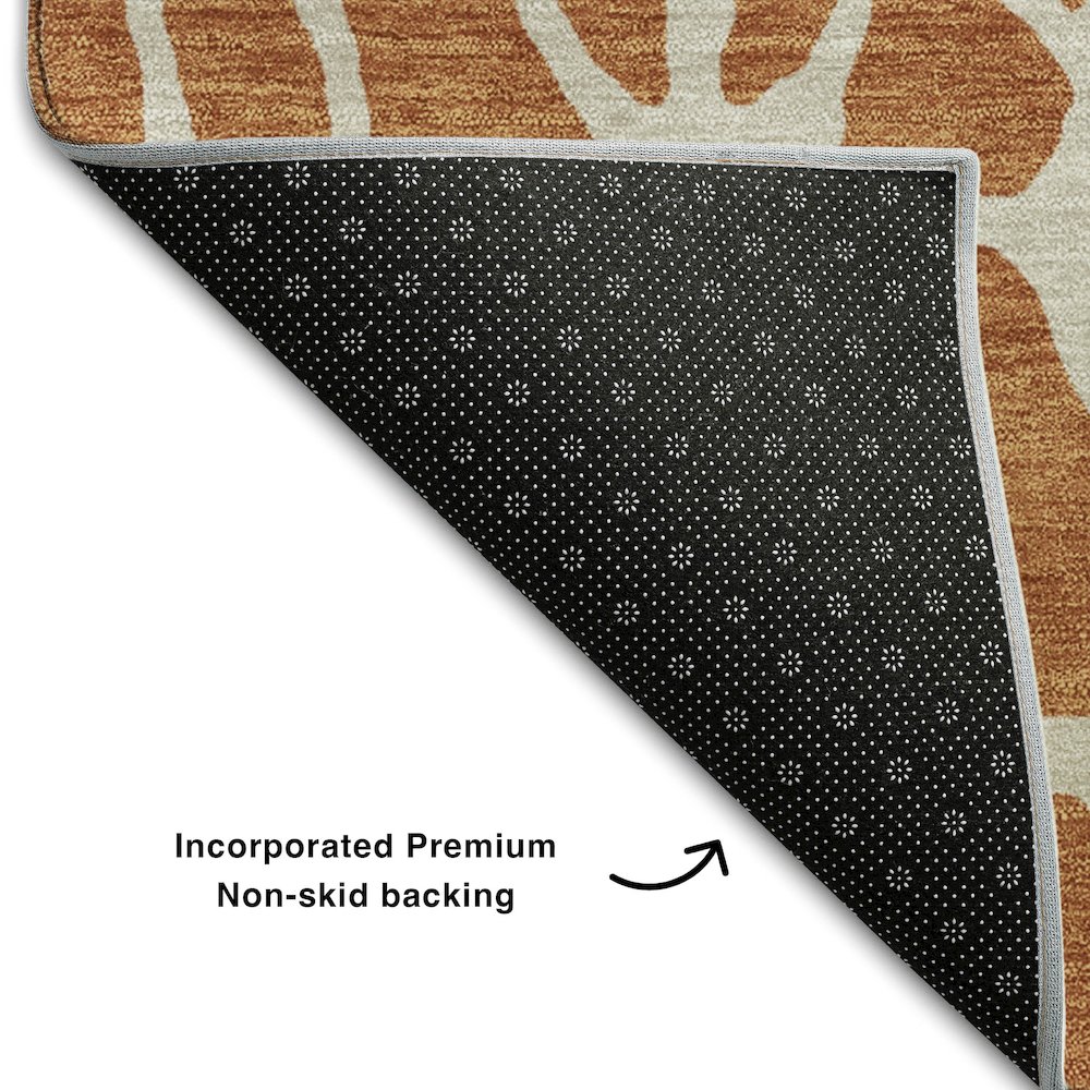 Premium Machine Washable Mayfield AMF1024 Paprika 8' x 8' Round Rug. Picture 2