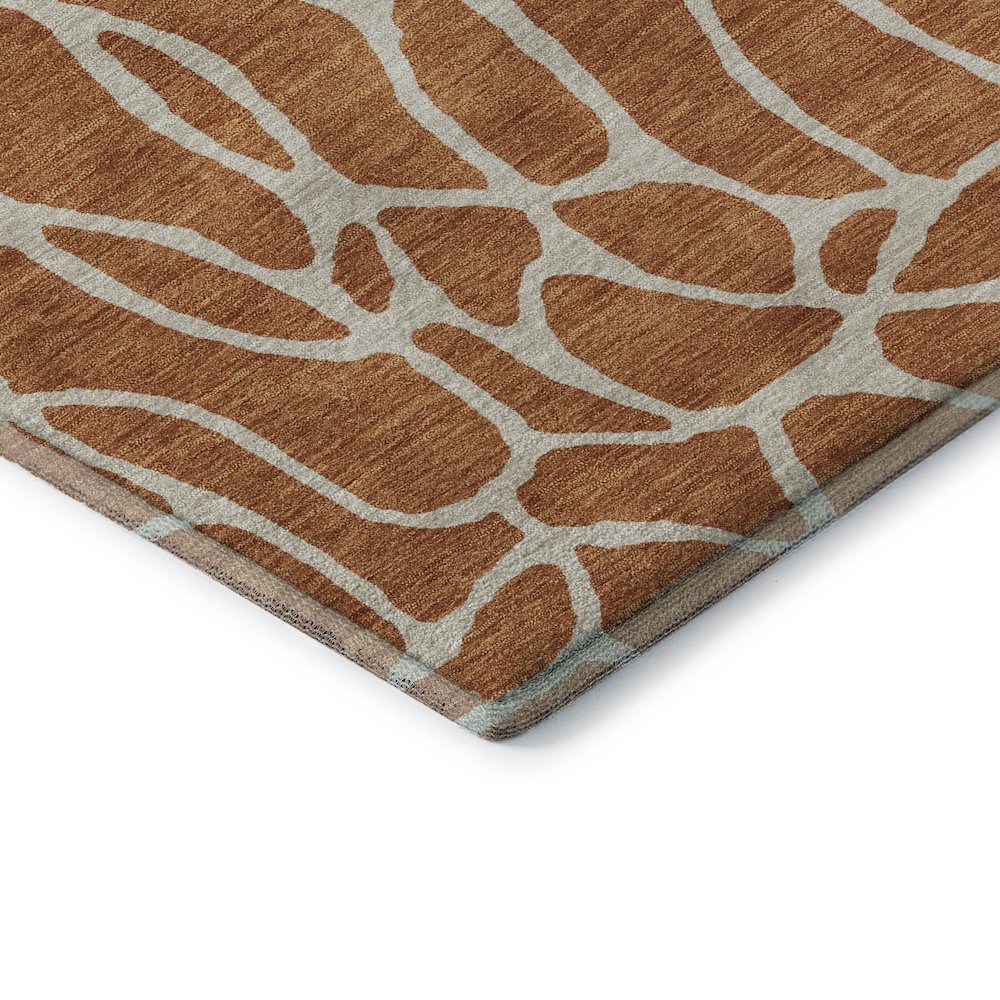 Premium Machine Washable Mayfield AMF1024 Paprika 8' x 8' Round Rug. Picture 3