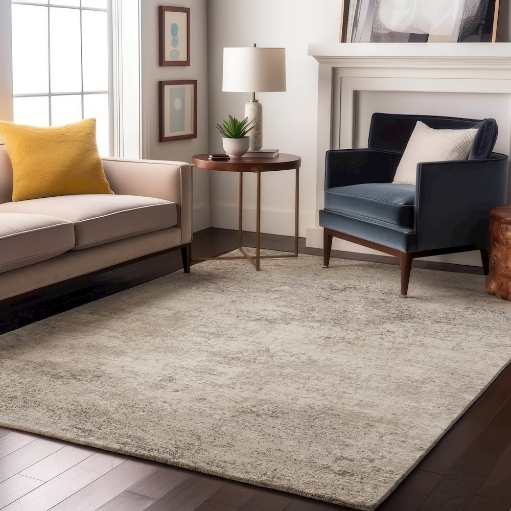 Premium Machine Washable Mayfield AMF1027 Ivory 10' x 14' Rug. Picture 5