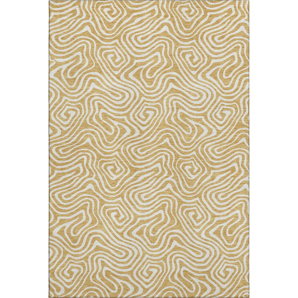 Premium Machine Washable Mayfield AMF1030 Gold 10' x 14' Rug. Picture 1
