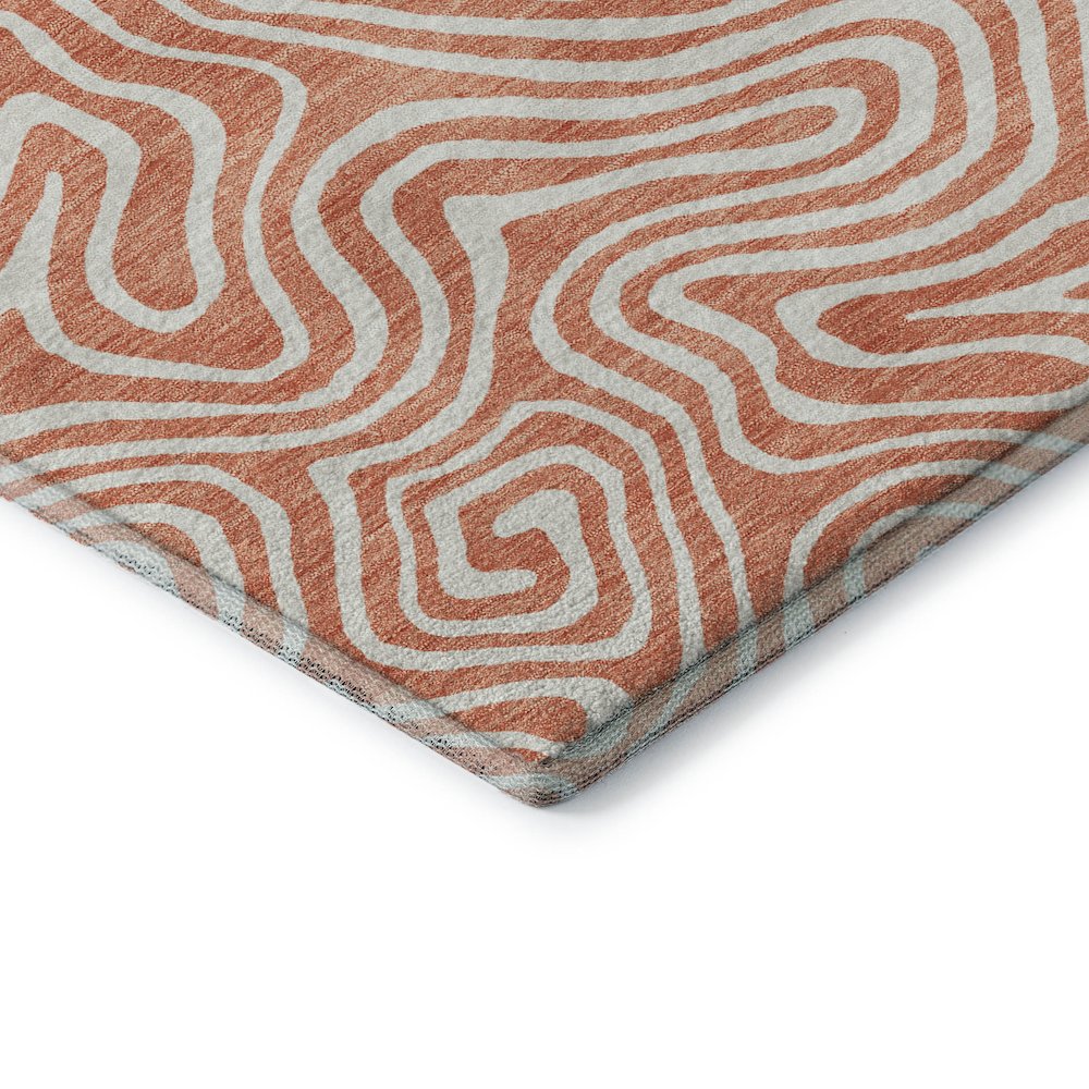 Premium Machine Washable Mayfield AMF1030 Salmon 8' x 8' Round Rug. Picture 3