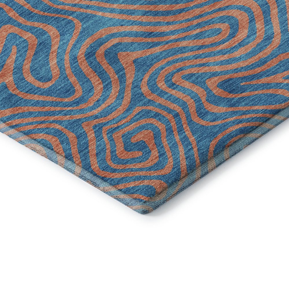 Premium Machine Washable Mayfield AMF1031 Teal 8' x 8' Round Rug. Picture 3