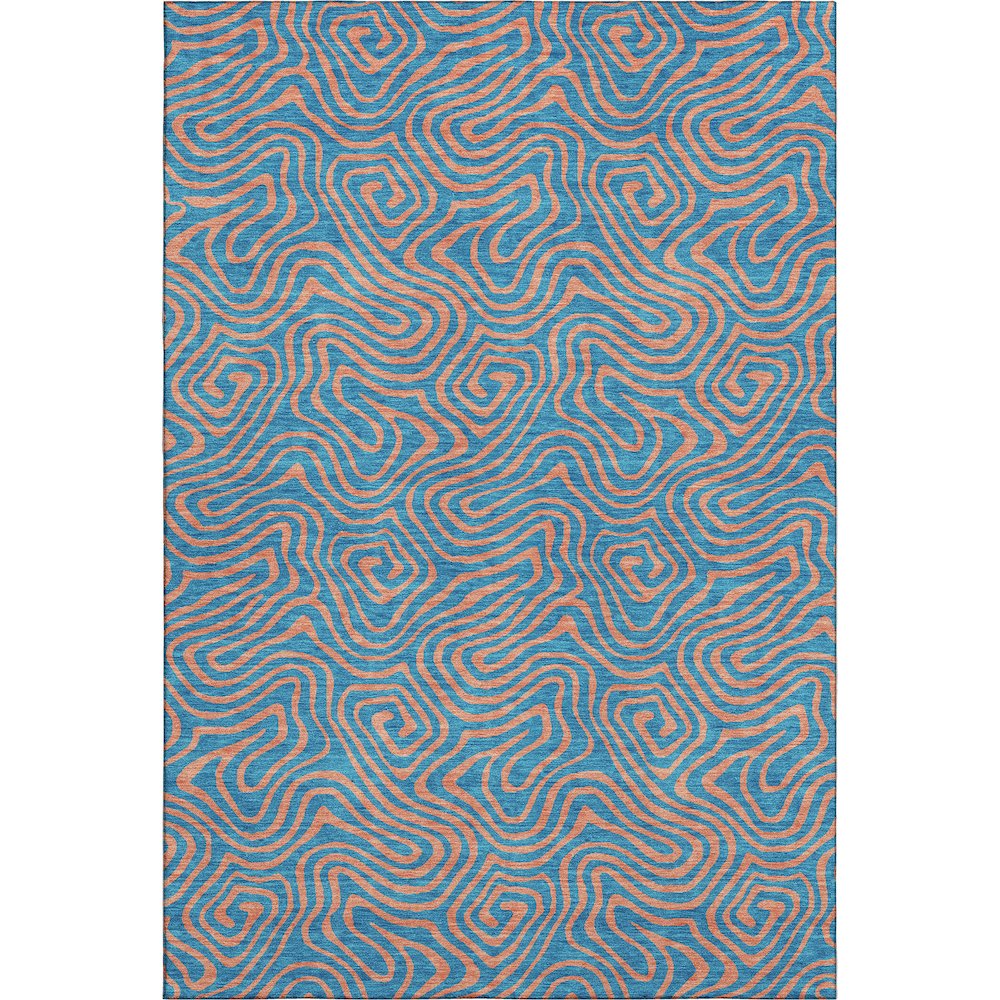 Premium Machine Washable Mayfield AMF1031 Teal 10' x 14' Rug. Picture 1