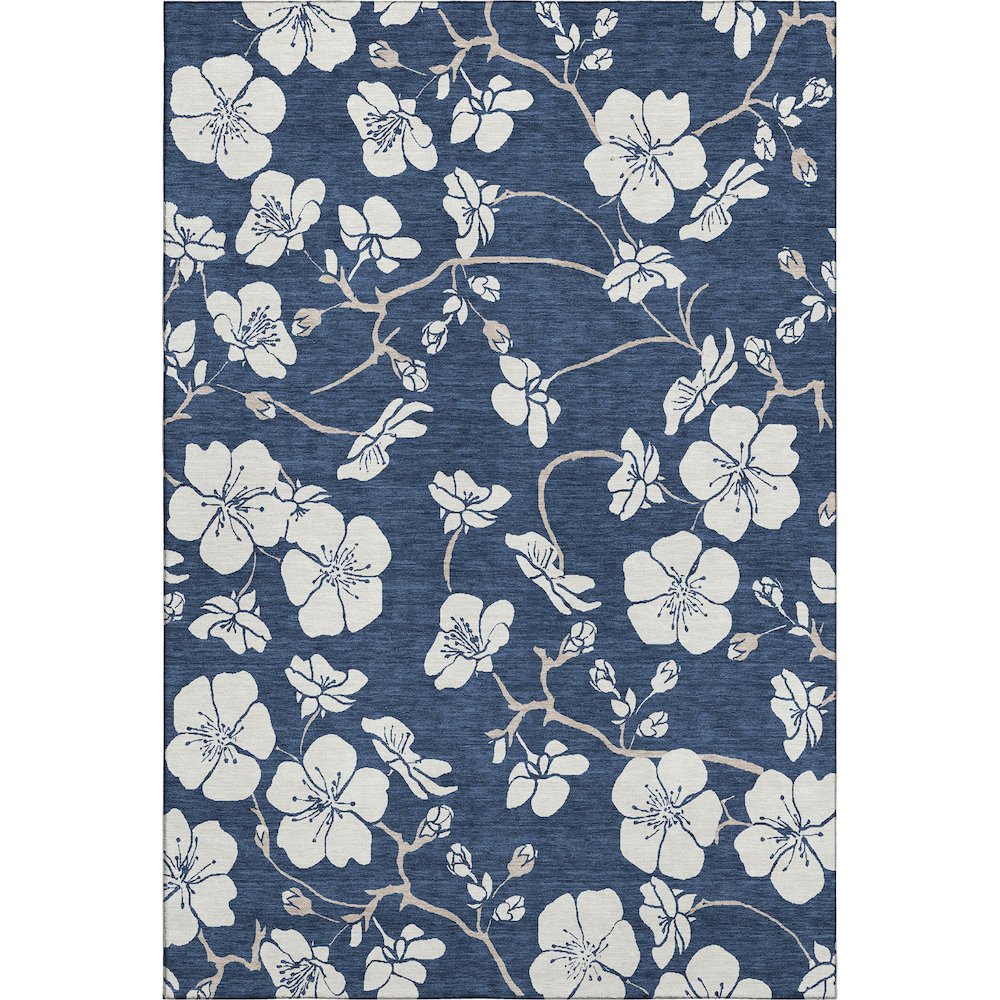 Premium Machine Washable Mayfield AMF1032 Navy 10' x 14' Rug. Picture 1