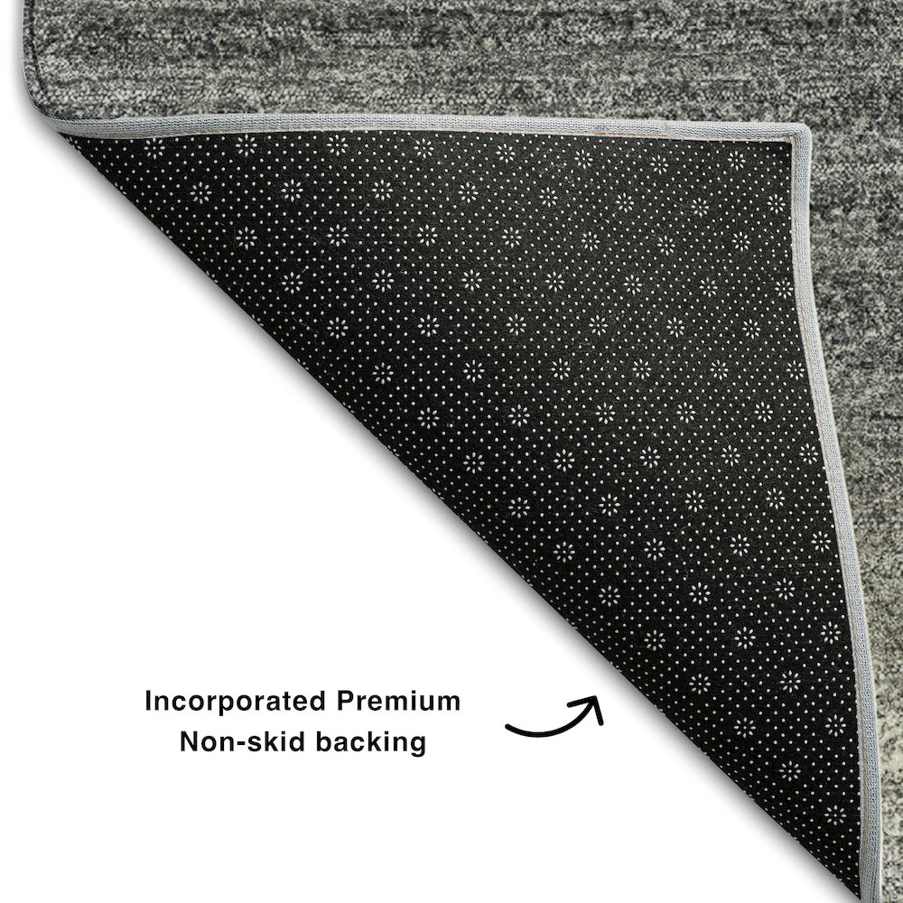 Premium Machine Washable Mayfield AMF1033 Gray 8' x 8' Round Rug. Picture 2