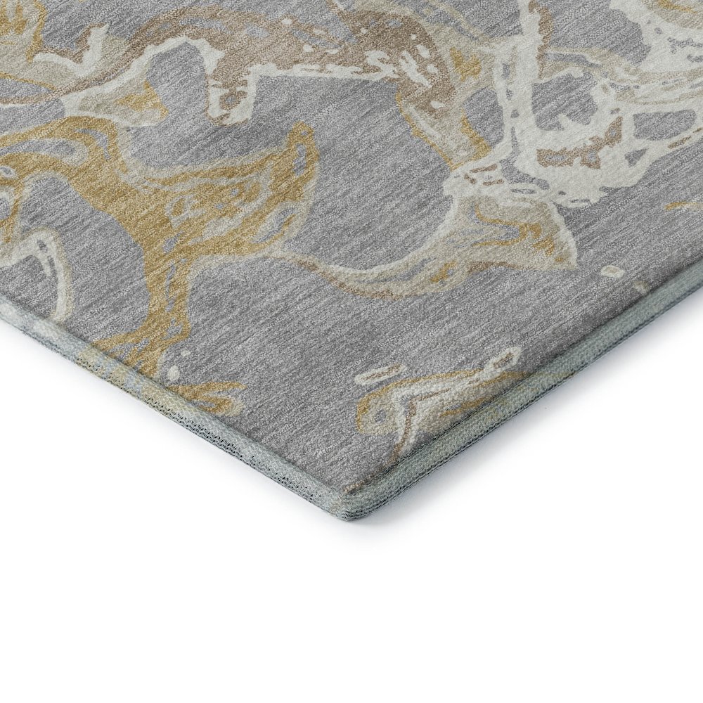 Premium Machine Washable Mayfield AMF1035 Gray 8' x 8' Round Rug. Picture 3