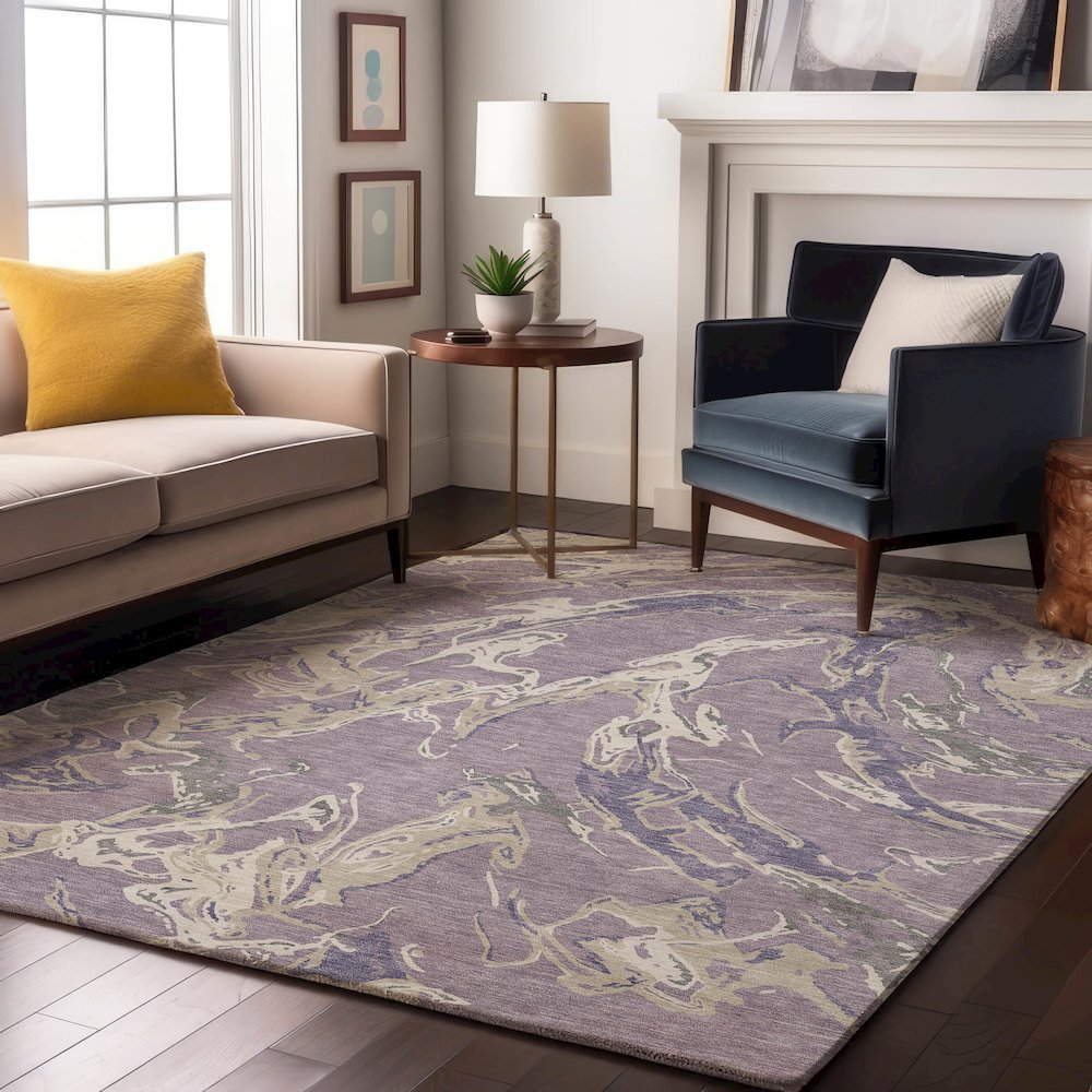 Premium Machine Washable Mayfield AMF1035 Lavender 10' x 14' Rug. Picture 5