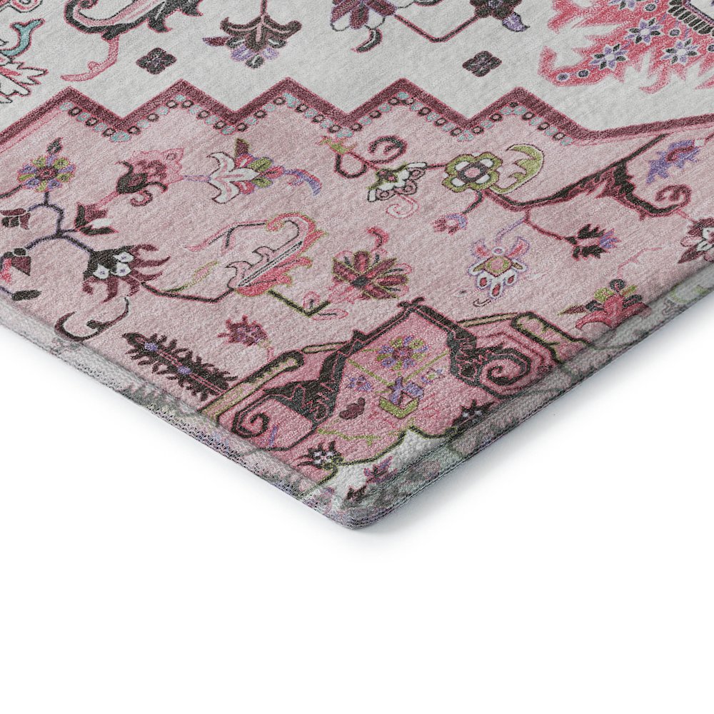 Premium Machine Washable Mayfield AMF1036 Pink 8' x 8' Round Rug. Picture 3