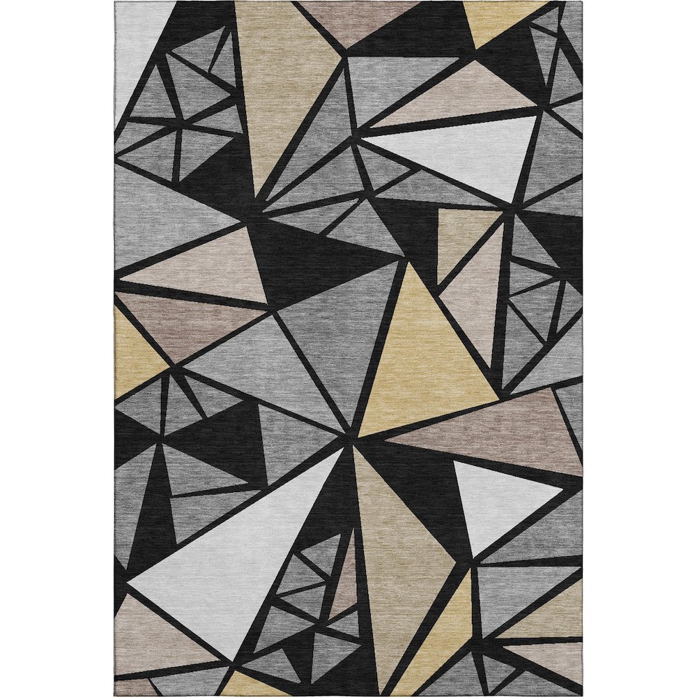 Premium Machine Washable Mayfield AMF1039 Black 10' x 14' Rug. Picture 1
